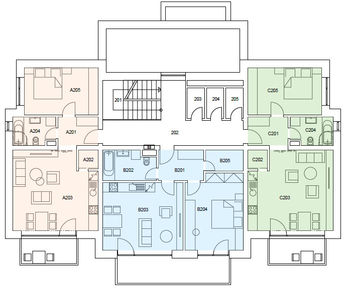 Pôdorys budovy AB-1NP