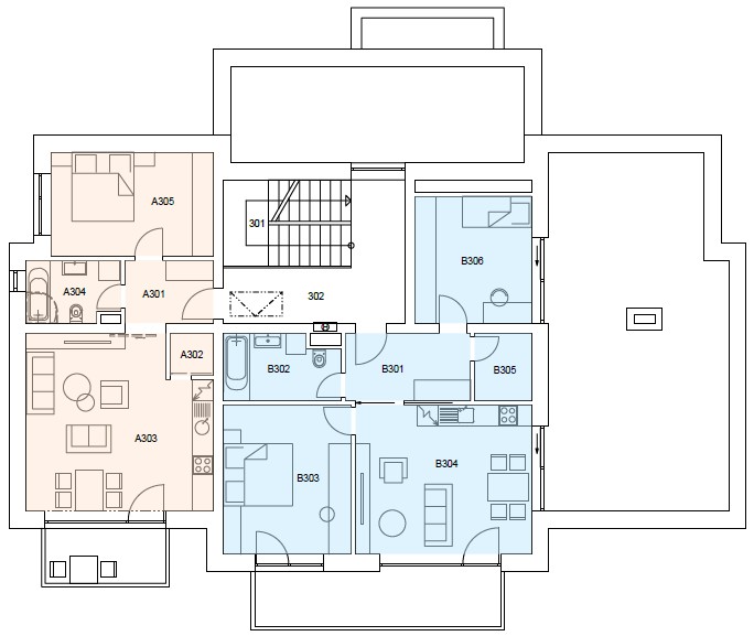Pôdorys budovy AB-1NP